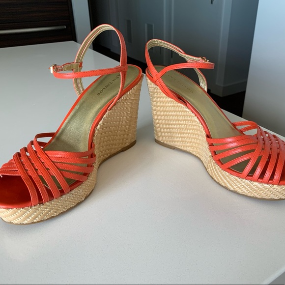 Ann Taylor Wedge Sandal, Cinnamon Orange - Picture 8 of 9